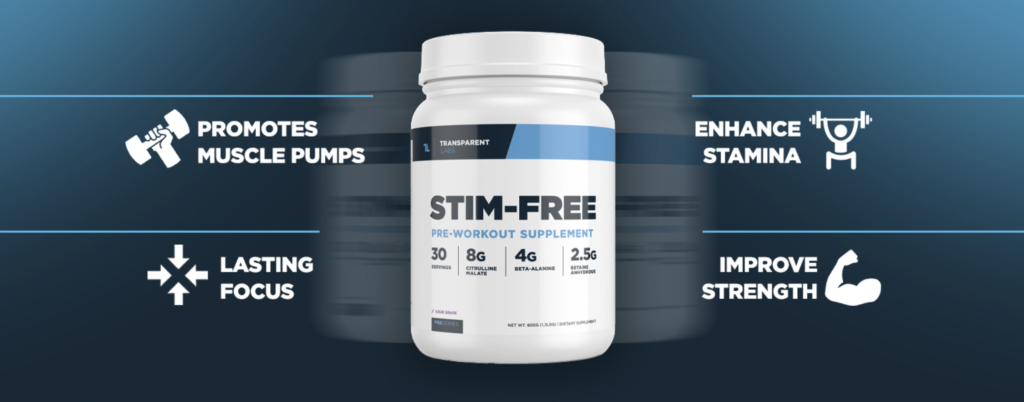 Transparent Labs Stim-Free for Men and Women with Beta Alanine Powder, Citrulline Malate, & elevATP - 30 Servings.