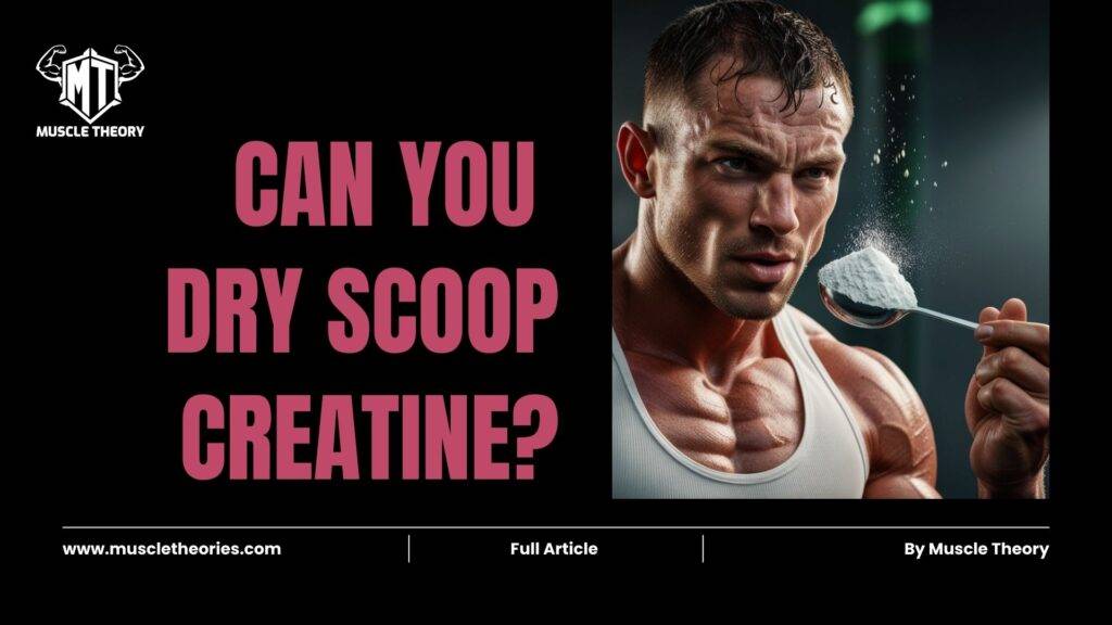 An athlete is dry scooping creatine powder.