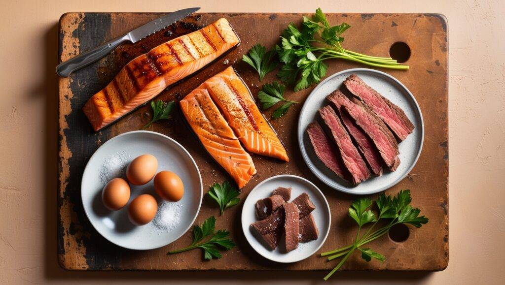 An image of natural food sources of creatine available