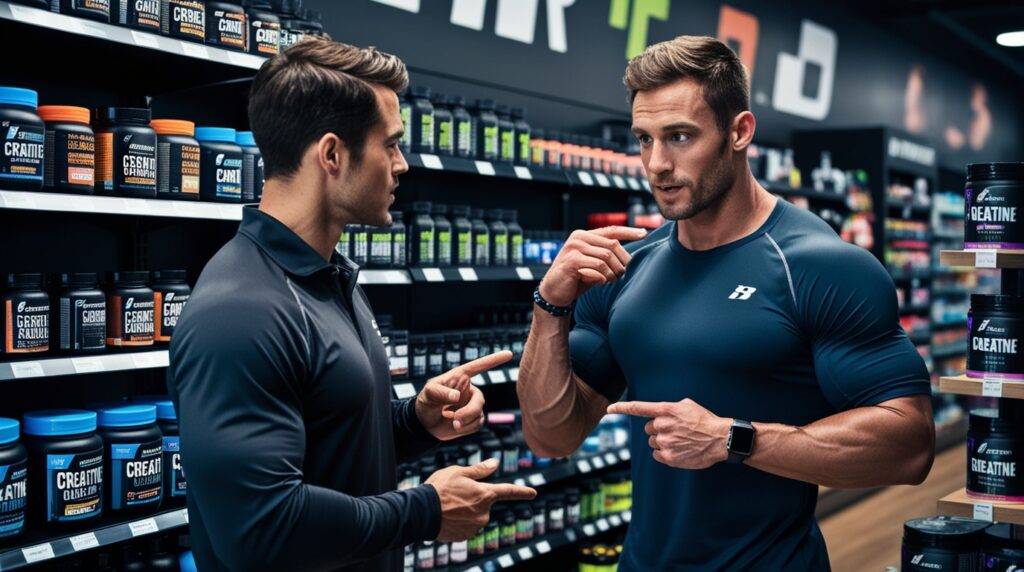 Athlete consulting with an expert about creatine supplements.