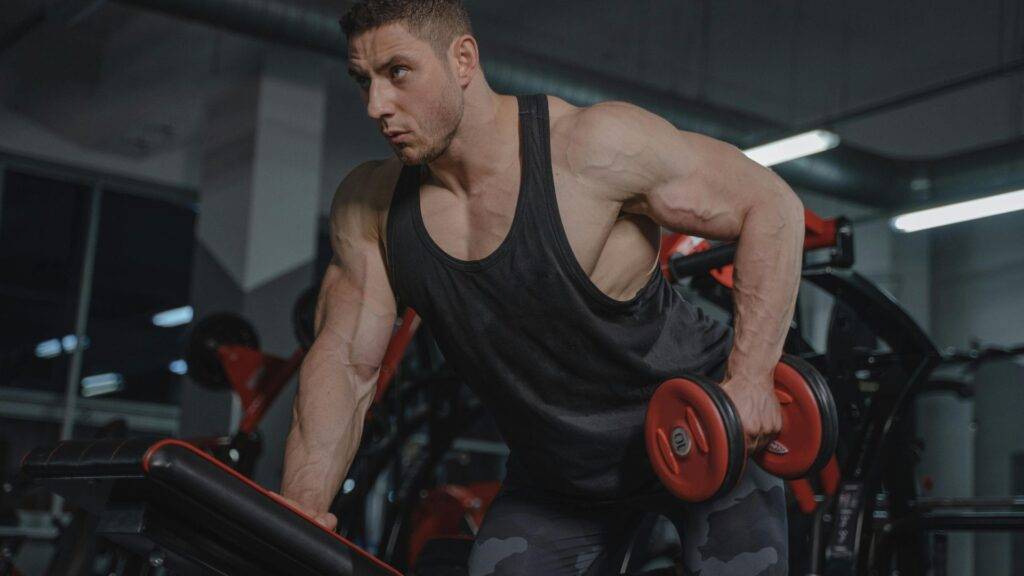 A Man Lifting a Dumbbell.