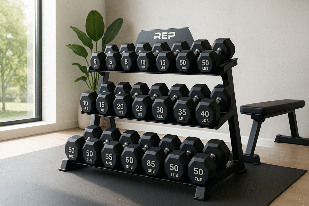 Best non toxic dumbbells in a modern home gym, made with low-odor rubber and safe materials for premium indoor workouts.
